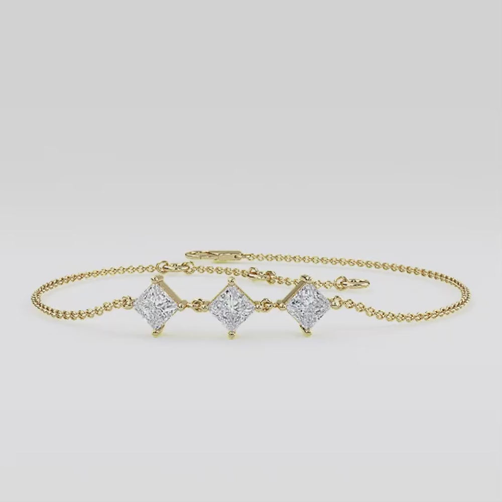 Bria lab grown diamond bracelet video in yellow gold