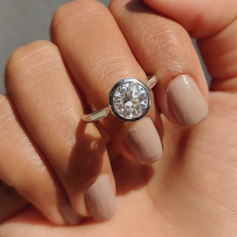 Odette Grace - Old European Cut Bezel Engagement Ring - product video