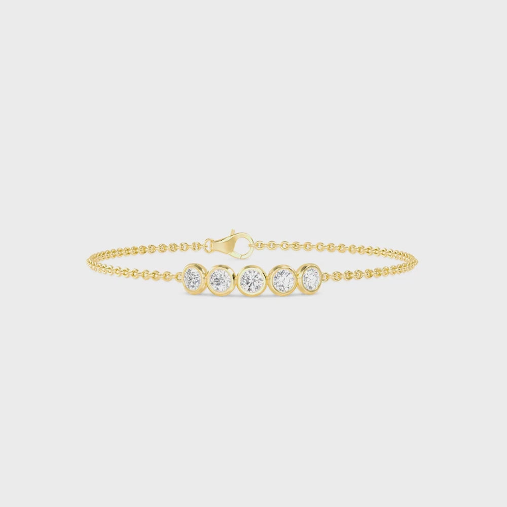 Clementine lab grown diamond bracelet video in yellow gold
