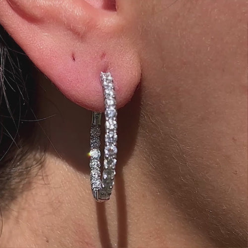 2.5CT Huggie Earrings 23.5 mm.