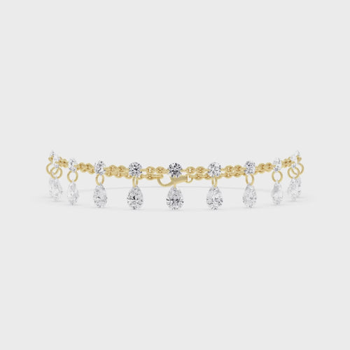 Solene lab grown diamond bracelet video in yellow gold