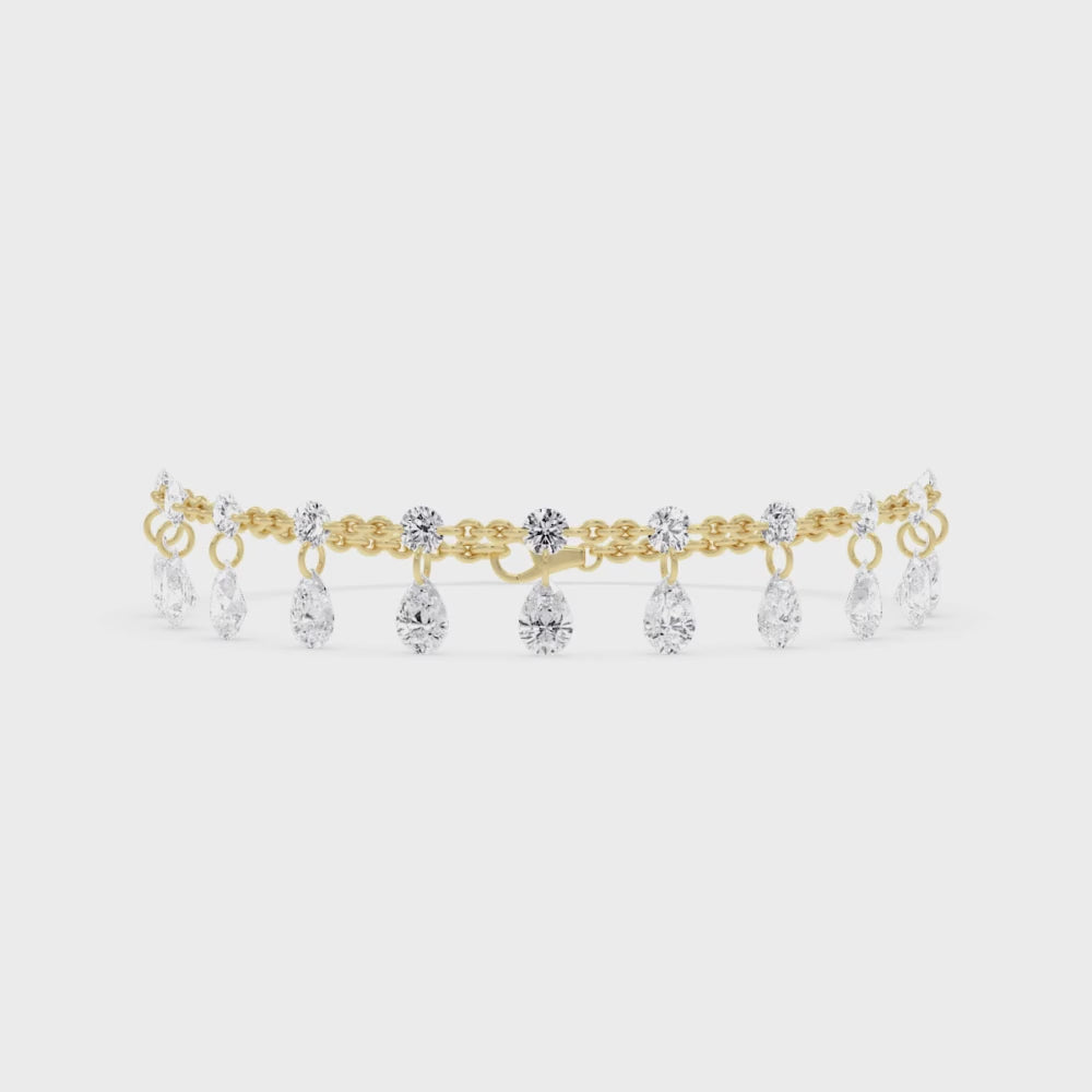 Solene lab grown diamond bracelet video in yellow gold