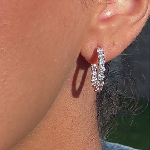 2.5 CT 15mm Huggie Earrings.