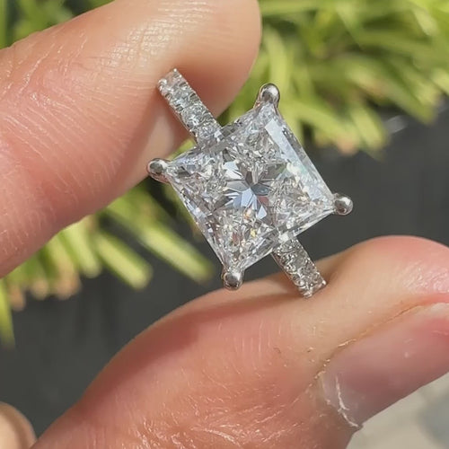 Mirabelle Skye - Princess Cut Engagement Ring In Pave Style - product video