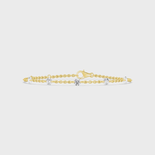 Cosima lab grown diamond bracelet video in yellow gold