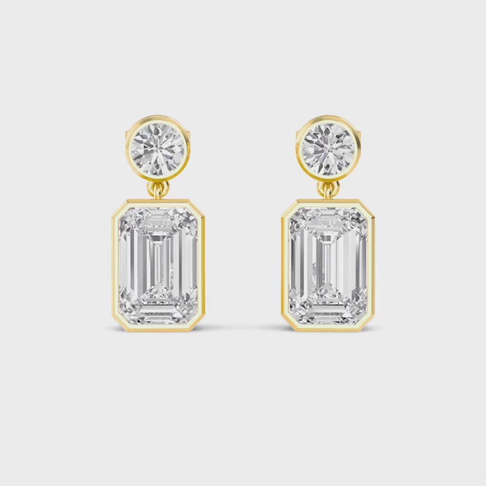 Alba Celeste lab grown diamond earrings - yellow gold video