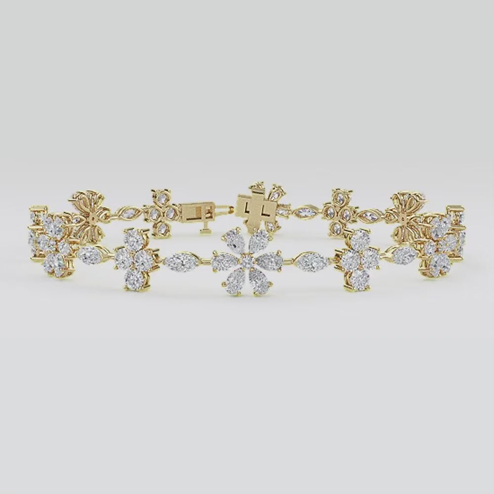 Clara lab grown diamond bracelet video in yellow gold