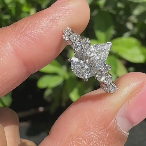 Cordelia Paige - Pear Cut Cluster Diamond Engagement Ring - product video