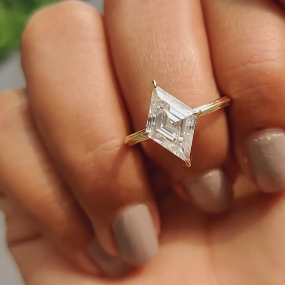 Odette June - Lozenge Engagement Ring In Solitaire Style - product video