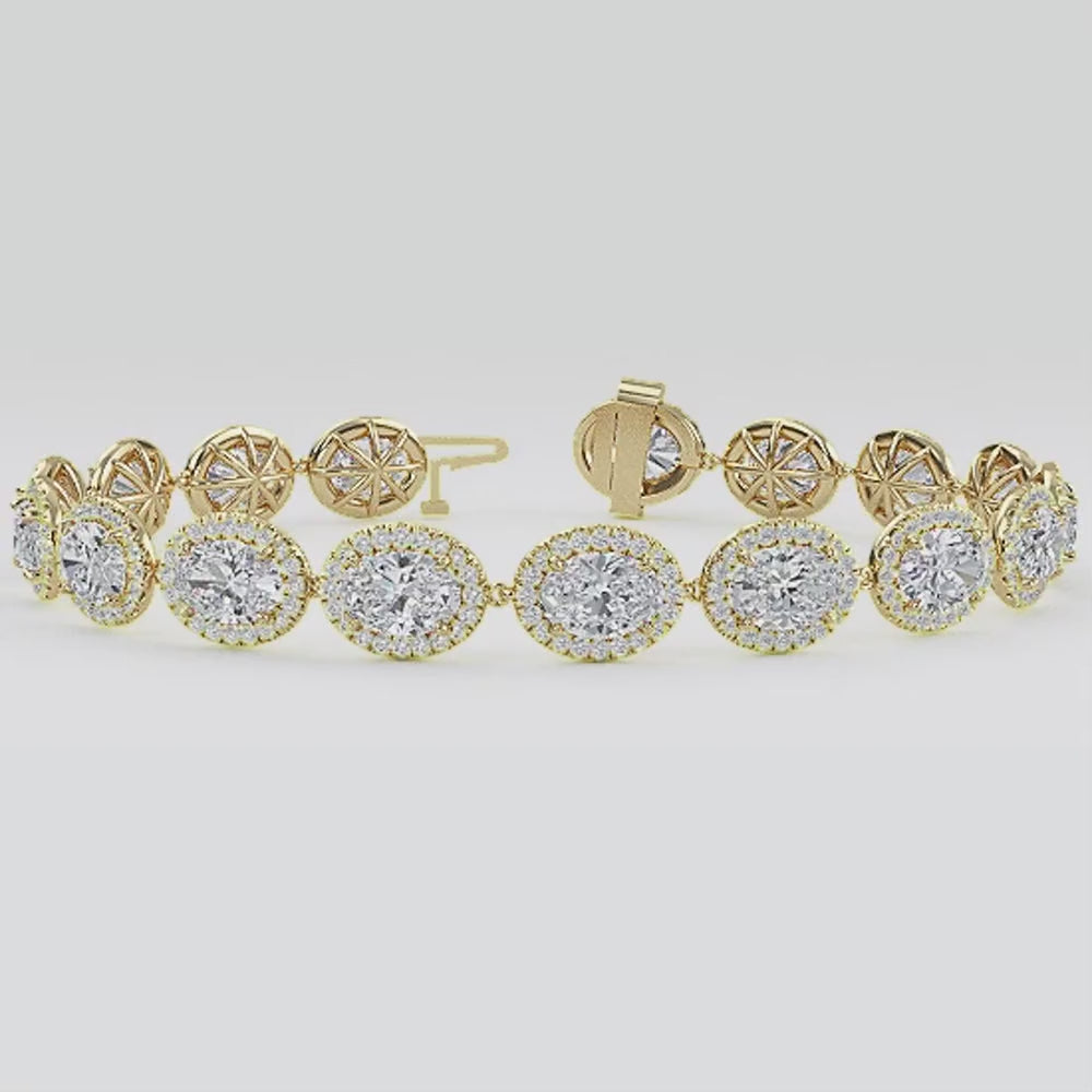 Cleo lab grown diamond bracelet video in yellow gold