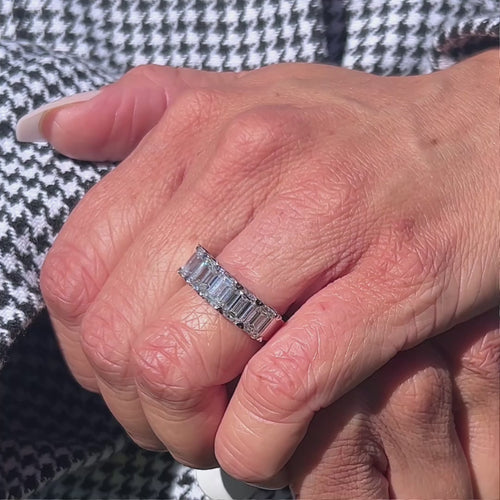5 Carat Emerald Five Stone Anniversary Band.