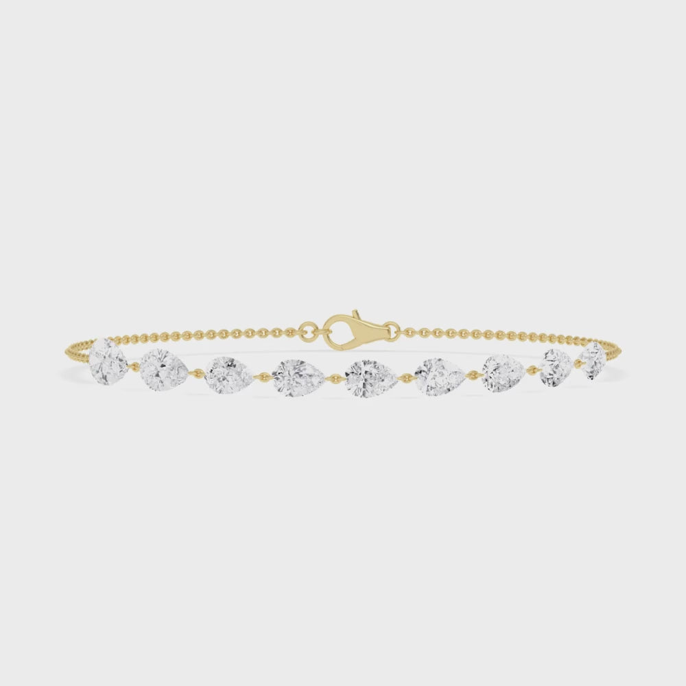 Paloma lab grown diamond bracelet video in yellow gold