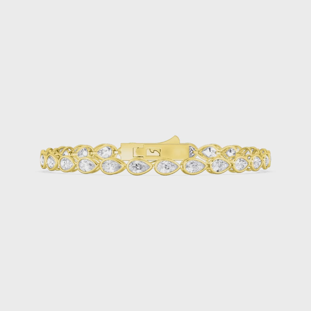 Chloe lab grown diamond bracelet video in yellow gold
