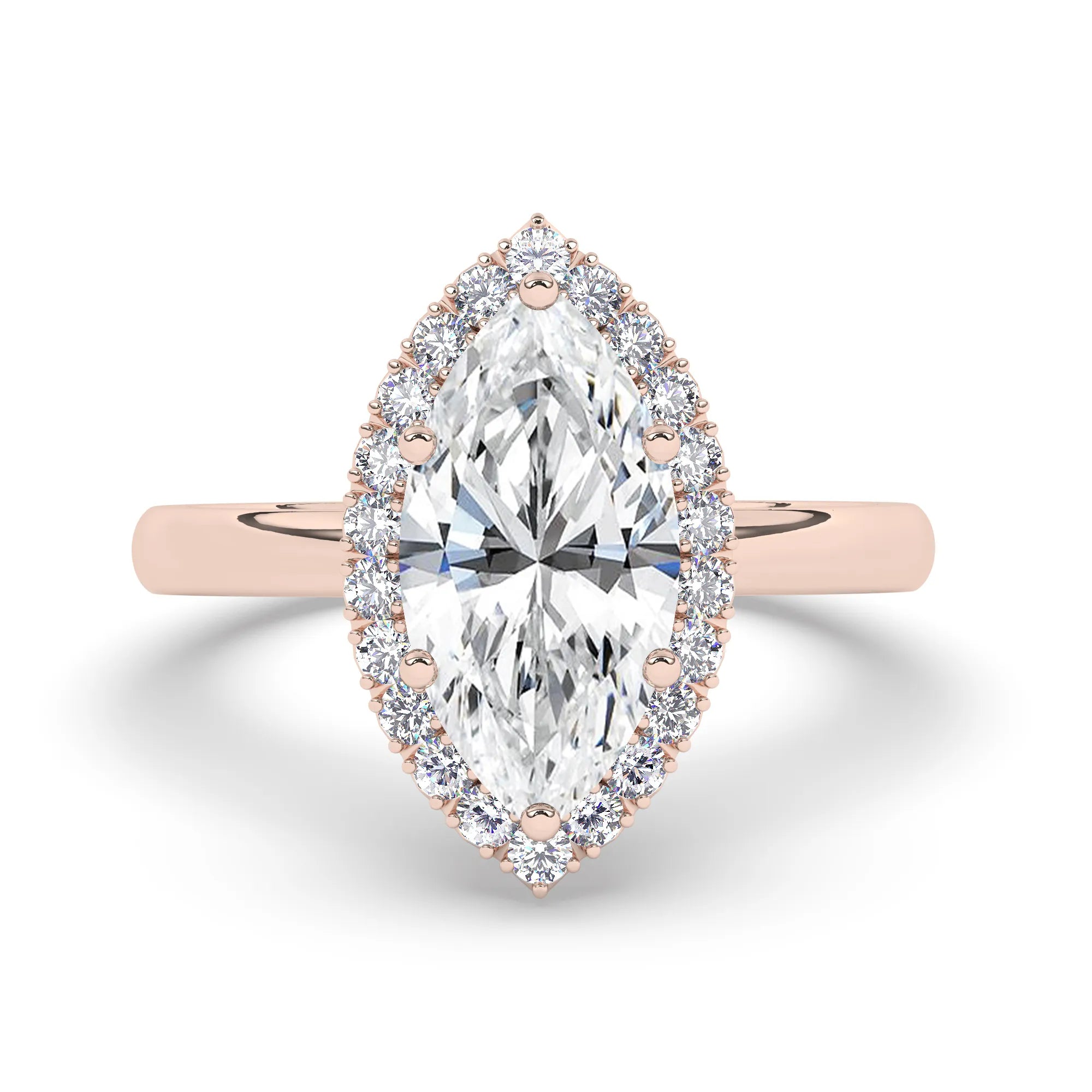 Sharon - Marquise Halo Engagement Ring