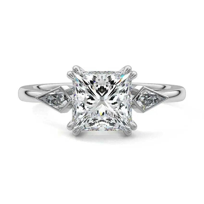 Joanna - Princess Three Stone Lab Grown Diamond Engagement Ring - image 6