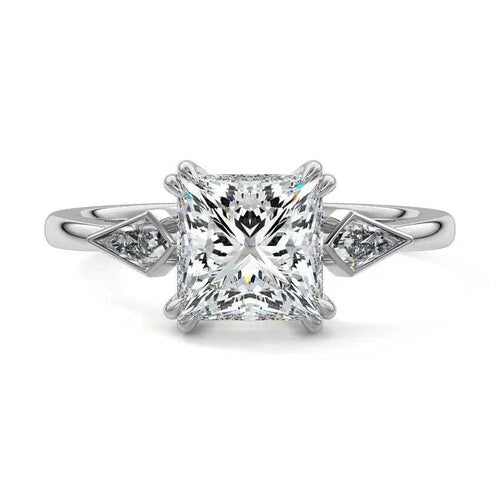 Joanna - Princess Three Stone Lab Grown Diamond Engagement Ring - image 6