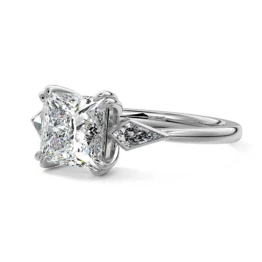 Joanna - Princess Three Stone Lab Grown Diamond Engagement Ring - image 8