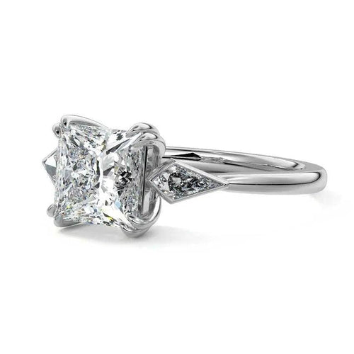 Joanna - Princess Three Stone Lab Grown Diamond Engagement Ring - image 8