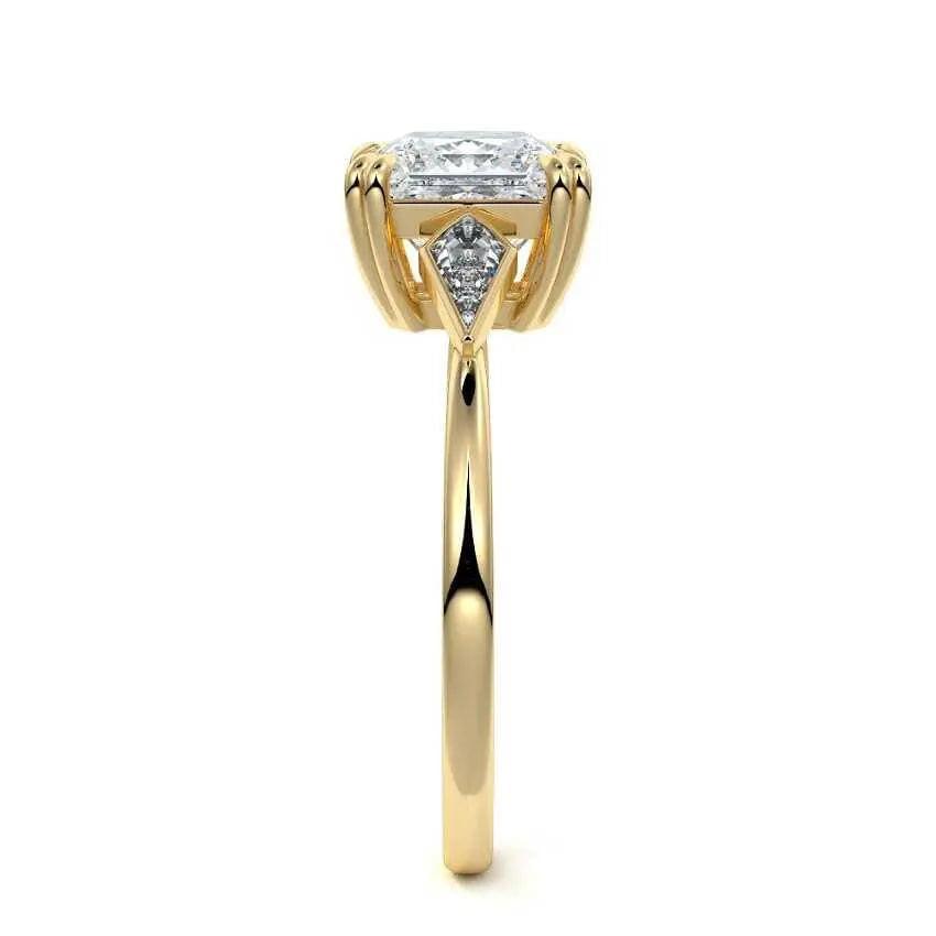 Joanna - Princess Three Stone Lab Grown Diamond Engagement Ring - image 5