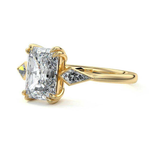 Freya - Radiant Three Stone Lab Grown Diamond Engagement Ring Raphana Jewellery