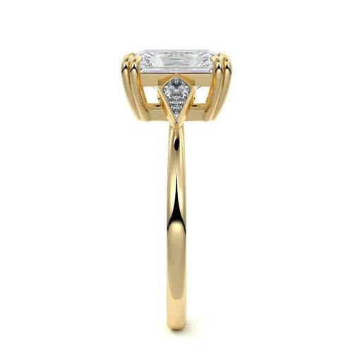 Freya - Radiant Three Stone Lab Grown Diamond Engagement Ring Raphana Jewellery