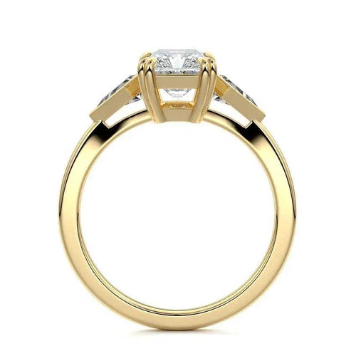 Freya - Radiant Three Stone Lab Grown Diamond Engagement Ring Raphana Jewellery