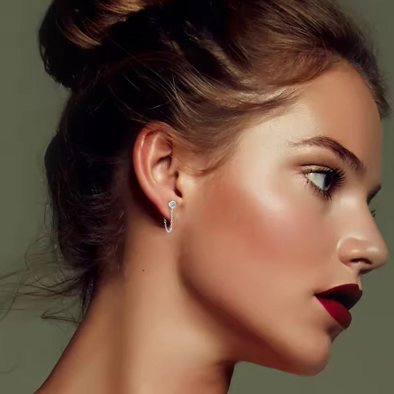 Liora Moissanite Chain Earrings by Nura Lab