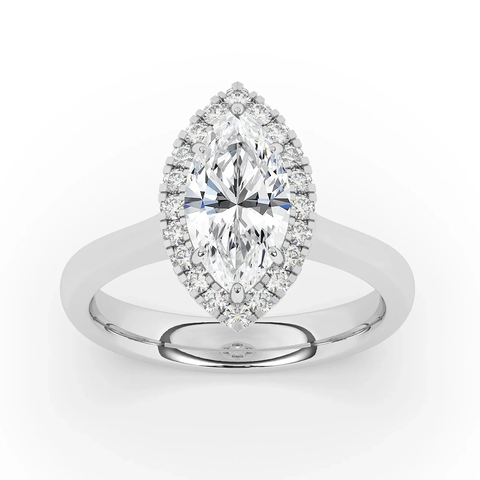 Sharon - Marquise Halo Engagement Ring
