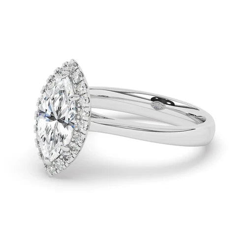 Sharon - Marquise Halo Engagement Ring
