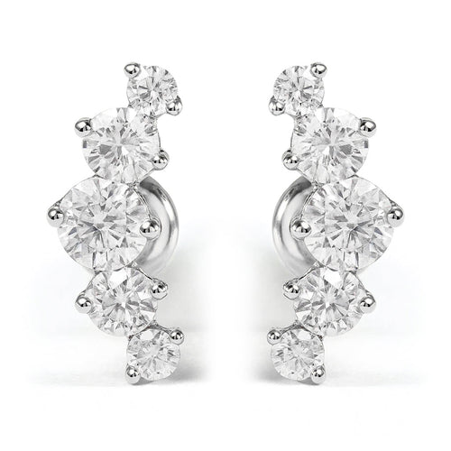 Missy Moissanite Earrings by Nura Lab in platinum plating over S925 sterling silver