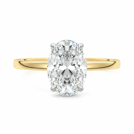 Savannah oval solitaire engagement ring lab grown diamond NZ