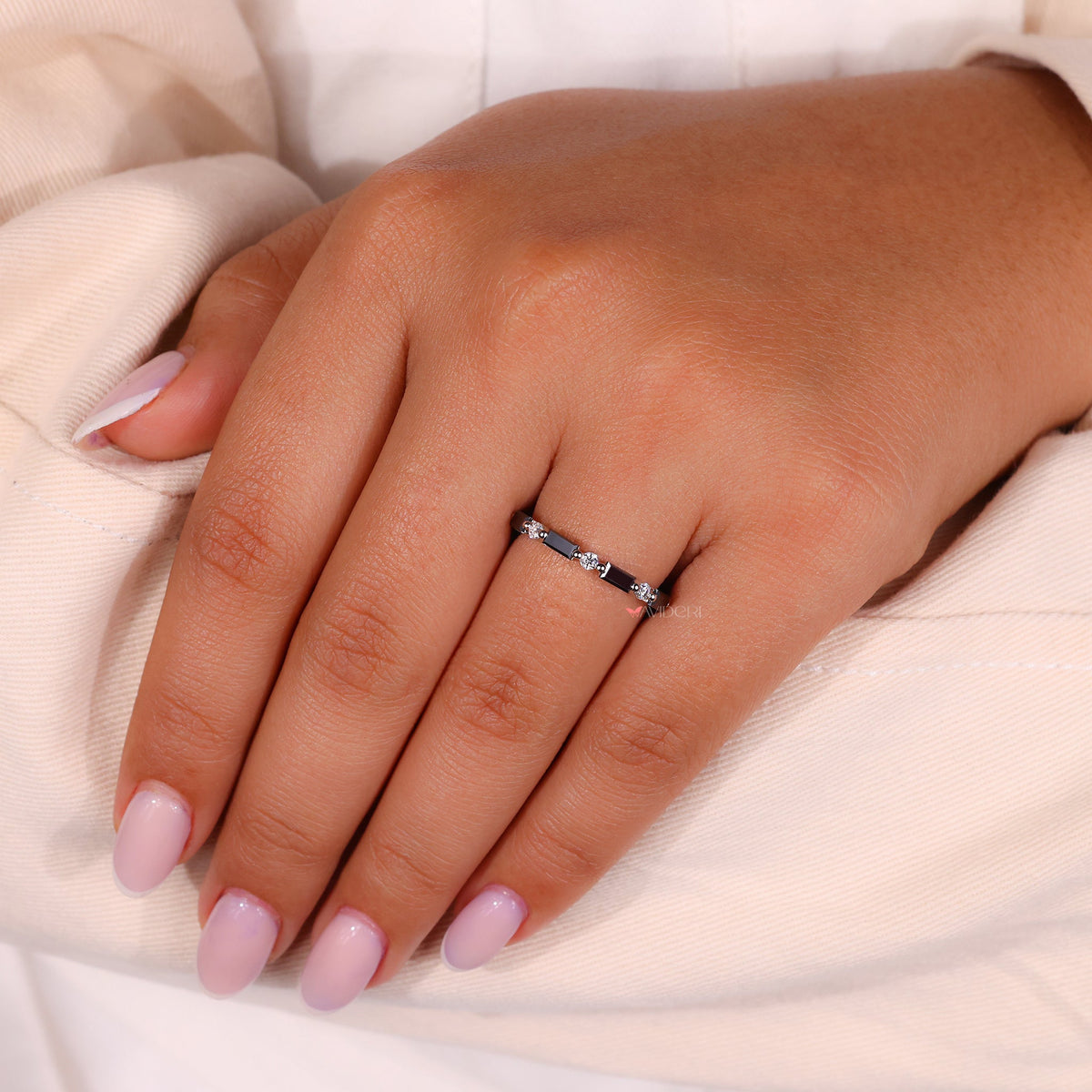 Gold moissanite wedding band, moissanite wedding bands for women, avideri band