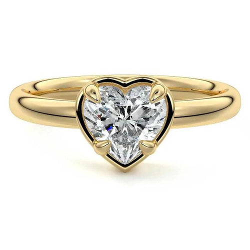 Shayenne heart shape bezel lab grown diamond engagement ring by Nura Lab New Zealand