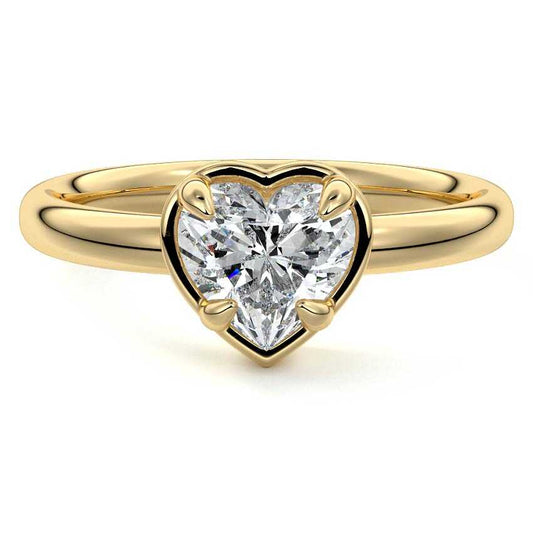 Shayenne heart shape bezel lab grown diamond engagement ring by Nura Lab New Zealand