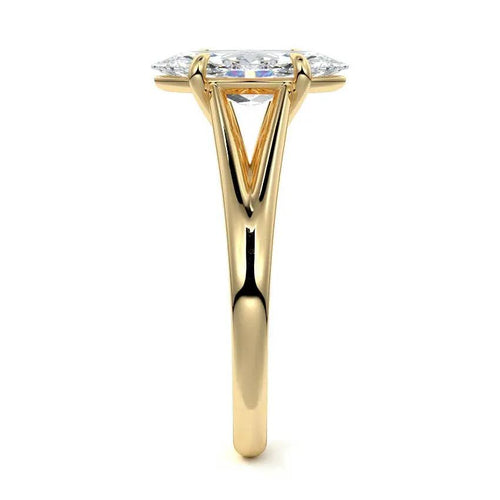 Sia Solitaire Split Band Marquise Engagement Ring - Raphana Jewellery