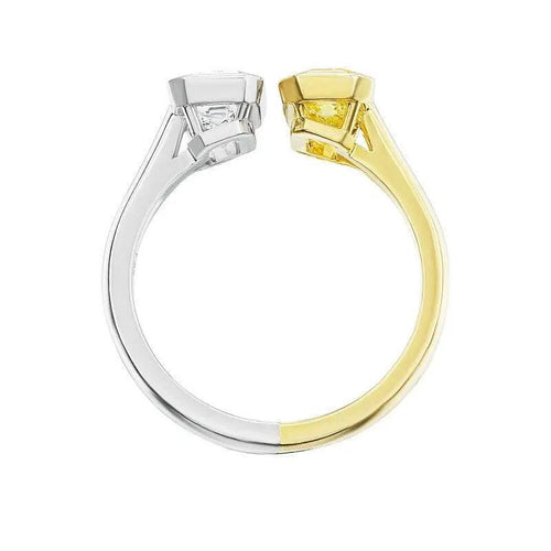 Athena - Toi et Moi White & Yellow Diamond Engagement Ring Raphana Jewellery