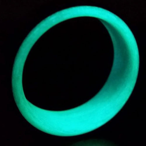 Nightfall XV - Carbon Fiber Men's Wedding Ring with Teal Glow Sleeve - view 5 - Nura Lab