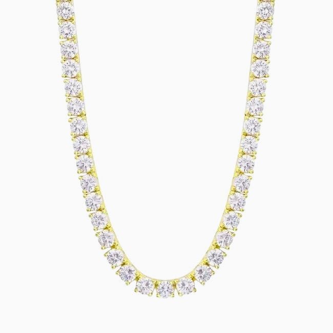 Nura Lab round tennis necklace with lab-grown diamonds set in 14K yellow solid gold