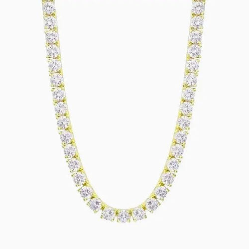 Nura Lab round tennis necklace with lab-grown diamonds set in 14K yellow solid gold