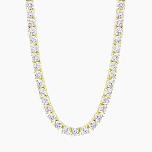 Nura Lab round tennis necklace with lab-grown diamonds set in 14K yellow solid gold