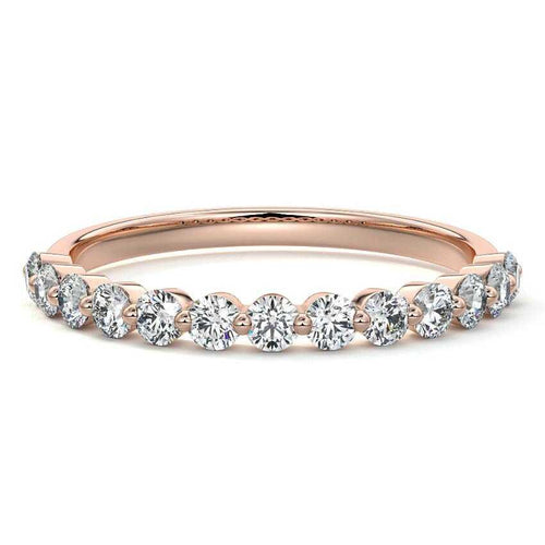 Sasha - Half Eternity Wedding Band Round Cut Moissanite Raphana Jewellery