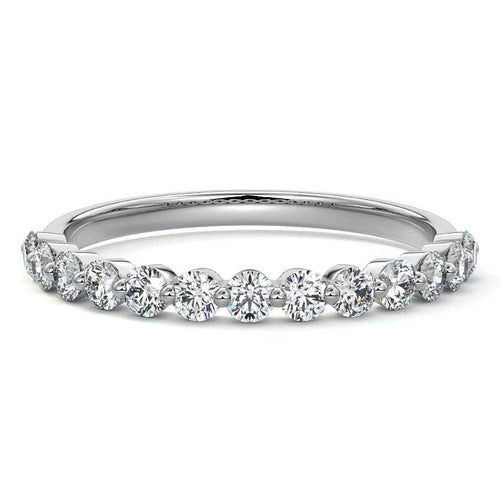 Sasha - Half Eternity Wedding Band Round Cut Moissanite Raphana Jewellery
