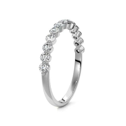 Sasha - Half Eternity Wedding Band Round Cut Moissanite Raphana Jewellery