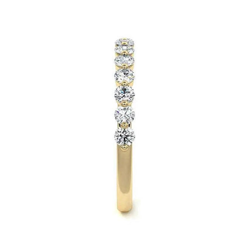 Sasha - Half Eternity Wedding Band Round Cut Moissanite Raphana Jewellery