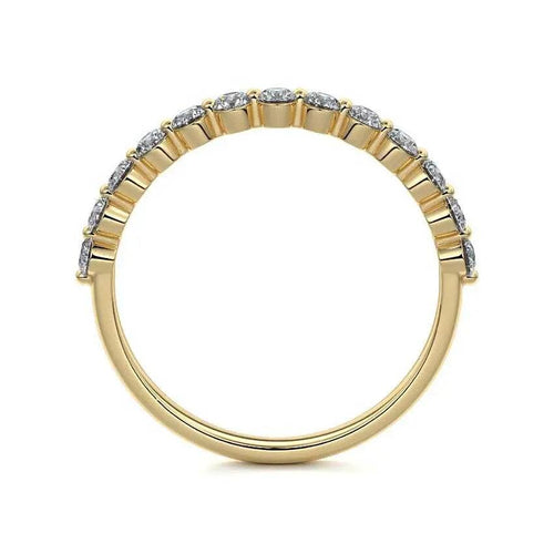 Sasha - Half Eternity Wedding Band Round Cut Moissanite Raphana Jewellery