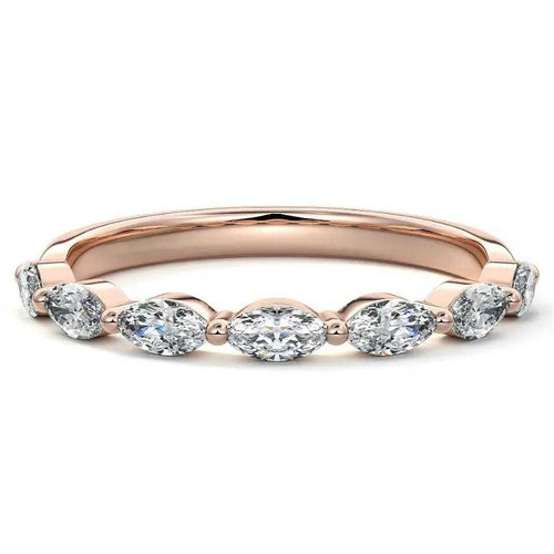 Sarah - Lab Grown Half Eternity Marquise Wedding Ring Raphana Jewellery
