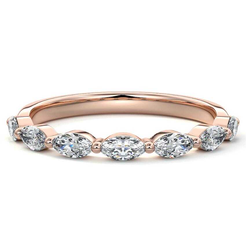 Sarah - Lab Grown Half Eternity Marquise Wedding Ring