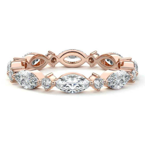 Eloise - Eternity Wedding Band Marquise Cut Raphana Jewellery