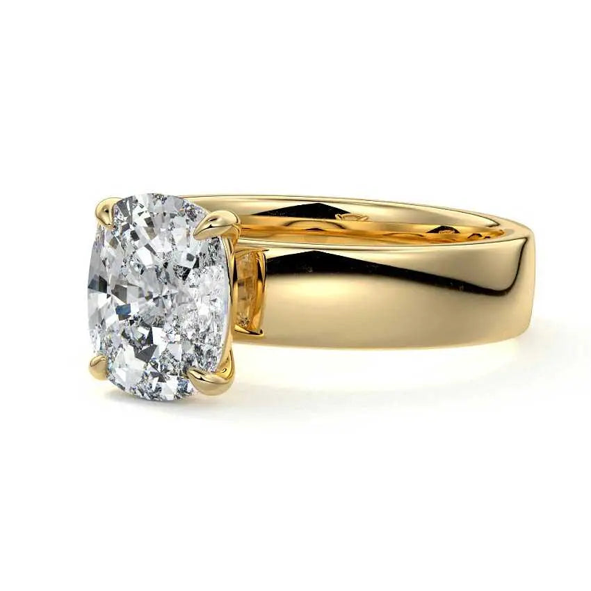 Angela - Bold Thick Band Engagement Ring