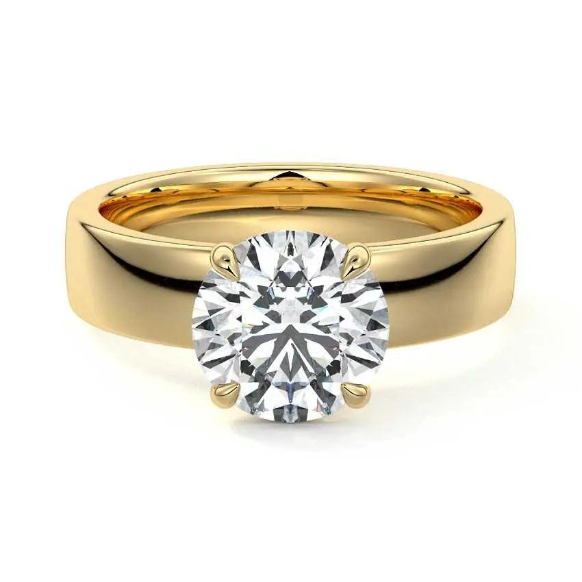 Angela - Bold Thick Band Engagement Ring